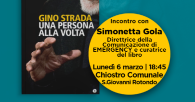 “Una persona alla volta”, a San Giovanni Rotondo la presentazione dell’ultimo libro di Gino Strada